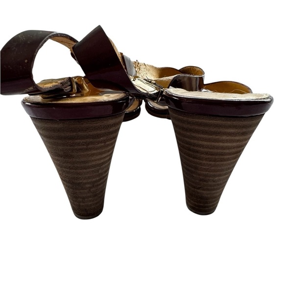 J CREW Elodie Strappy Oxblood Fall Patent Leather MADE ITALY Heels Sandals 8 - Picture 5 of 8